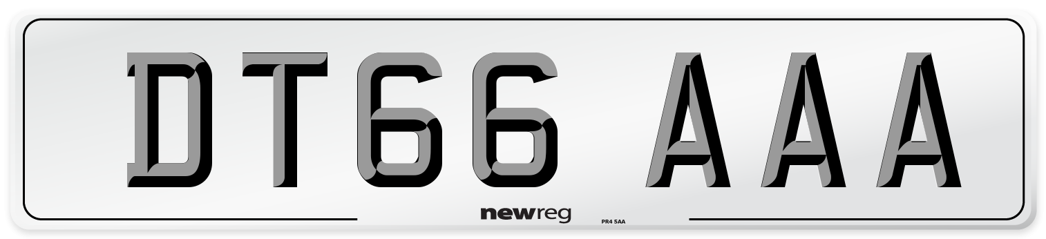 DT66 AAA Number Plate from New Reg